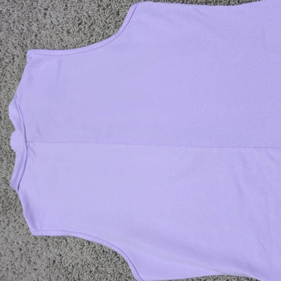 Daisy Pastel Lavender One Piece Zip Up High Neck Bodysuit Unitard Leotard Small - Picture 6 of 8
